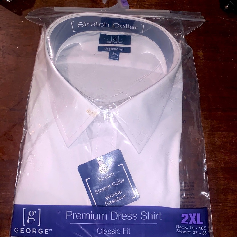 Mens white dress shirt 2XL
